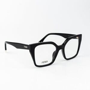 NEW Fendi FE50002I WAY 001 Shiny Black Unisex Square Oversized Eyeglasses